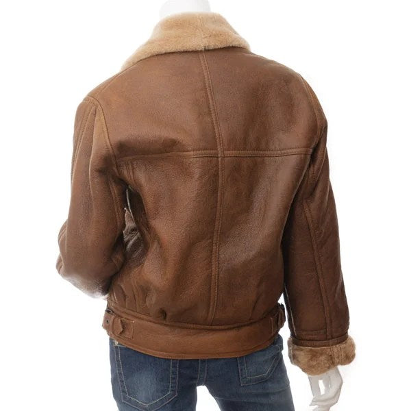Women's Tan Sheepskin Aviator Jacket – Angleton