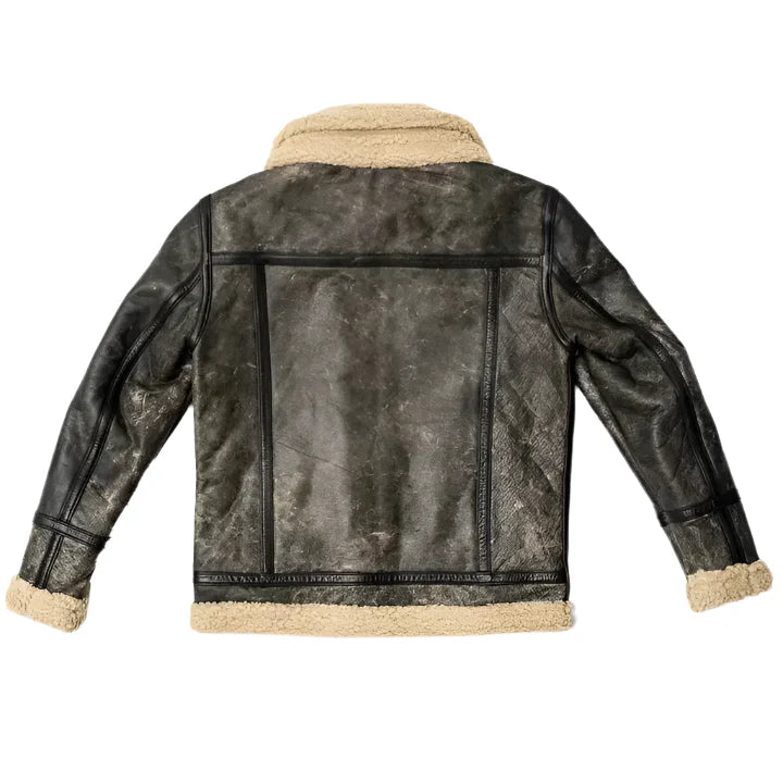 Mens Brown Sheepskin Aviator Jacket