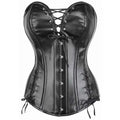 Women’s Heavy Duty Double Steel-Boned Leather Overbust Waist Trainer Corset