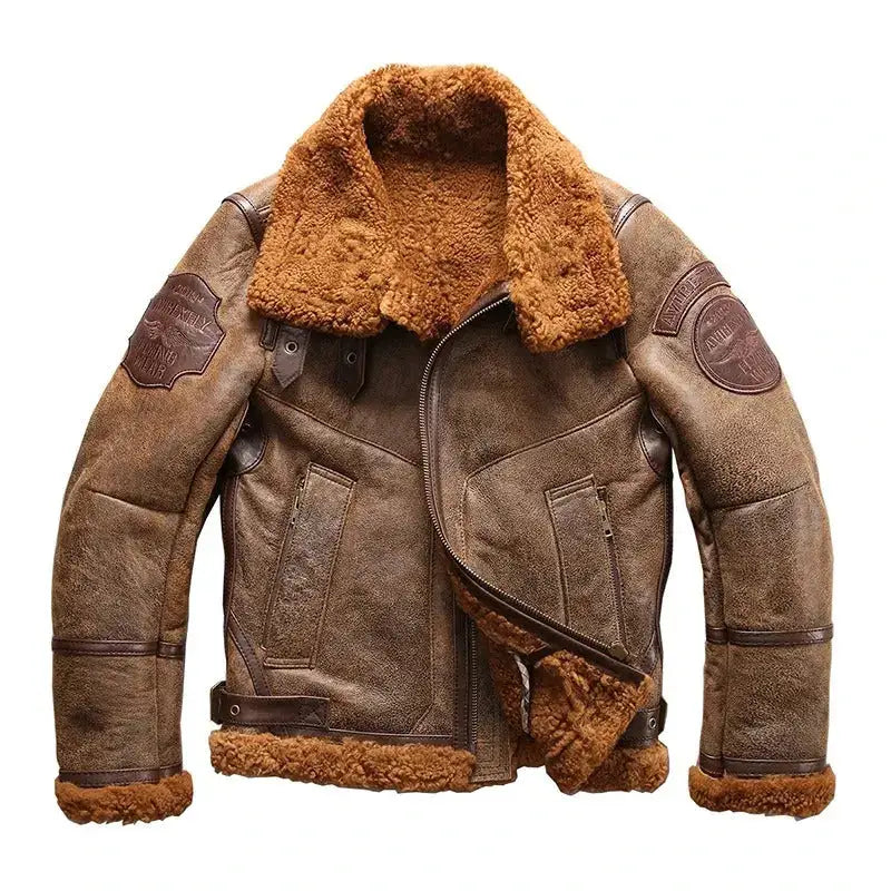 Mens B3 Sheepskin Shearling Bomber Jacket