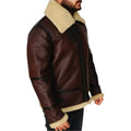Mens Brown Shearling B3 Bomber Jacket