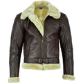 Mens Brown Shearling Aviator Jacket