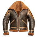 Mens RAF Aviator B3 Shearling Bomber Jacket