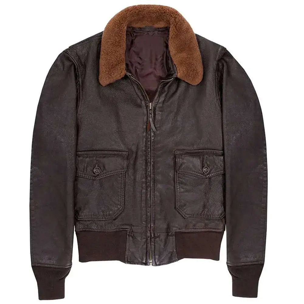 Mens Shearling Aviator Leather Jacket