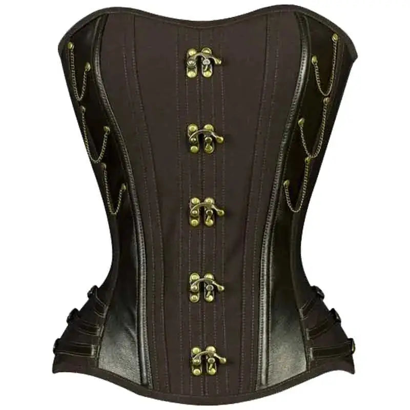 Women’s Genuine Leather Overbust Corset