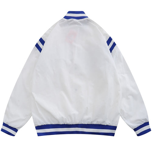 Jacket Men Embroidery Patch Color Block Print Baseball Jacket Coat Men Loose High Street Harajuku Bomber Outwear Autumn