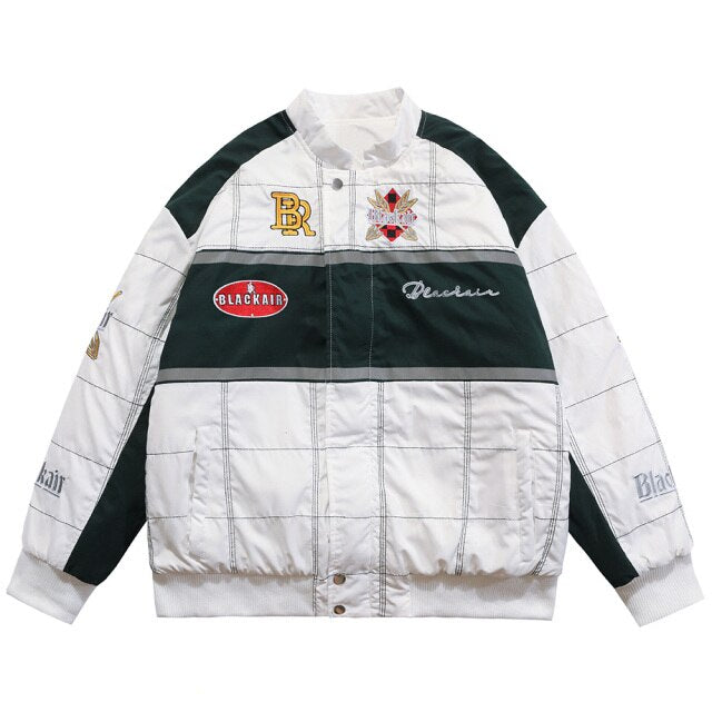 Thicken Baseball Jacket Men Plaid Embroidery Button Bomber Coat Winter Fashion High Street Oversized Jackets Streetwear