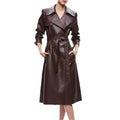 Women’s Chocolate Brown Leather Trench Coat