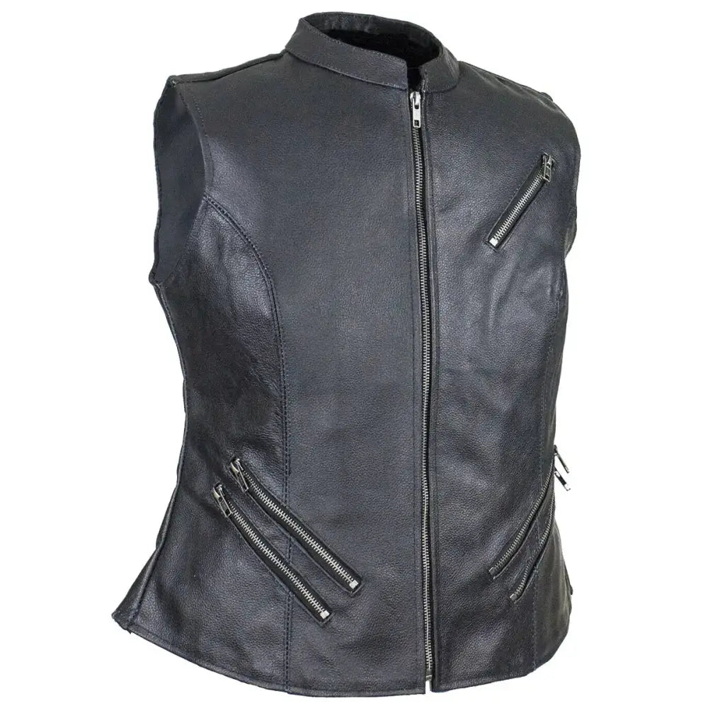 Women’s Premium Leather Motorcycle Vest